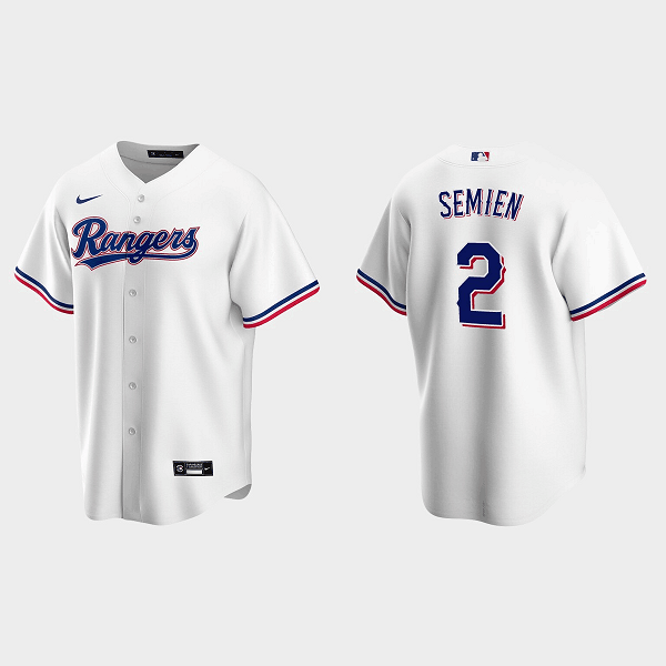 Men's Texas Rangers #2 Marcus Semien White Cool Base Stitched Baseball Jersey Men's Texas Rangers #2 Marcus Semien White Cool Base Stitched Baseball Jersey